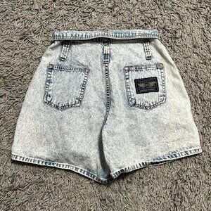 90s Retro  Vintage Acid Wash Fold Over Button Up High Rise Jorts Limited Express